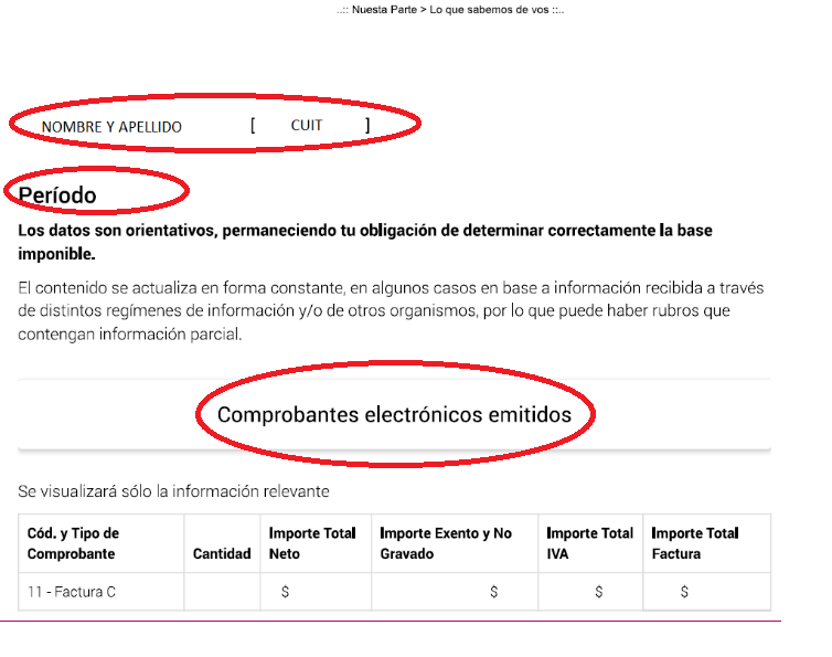Datos monotributista en la AFIP